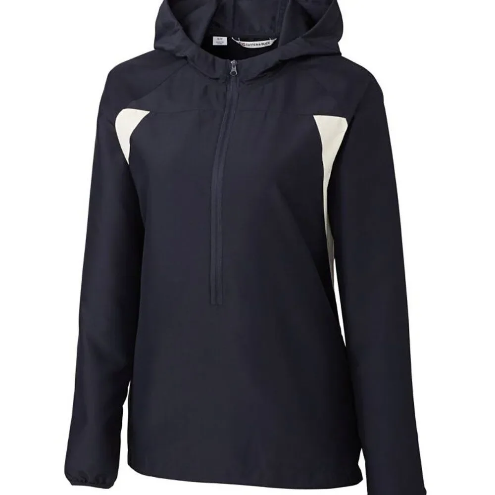 Cutter & Buck Women's MEDIUM WindTec Packable Navy Blue Golf 1/2 Zip Pullover